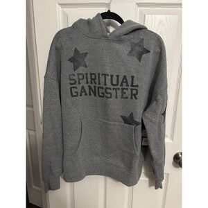 NEW Spiritual Gangster | Nova Easy Hoodie Heather Gray Black Stars Sz M